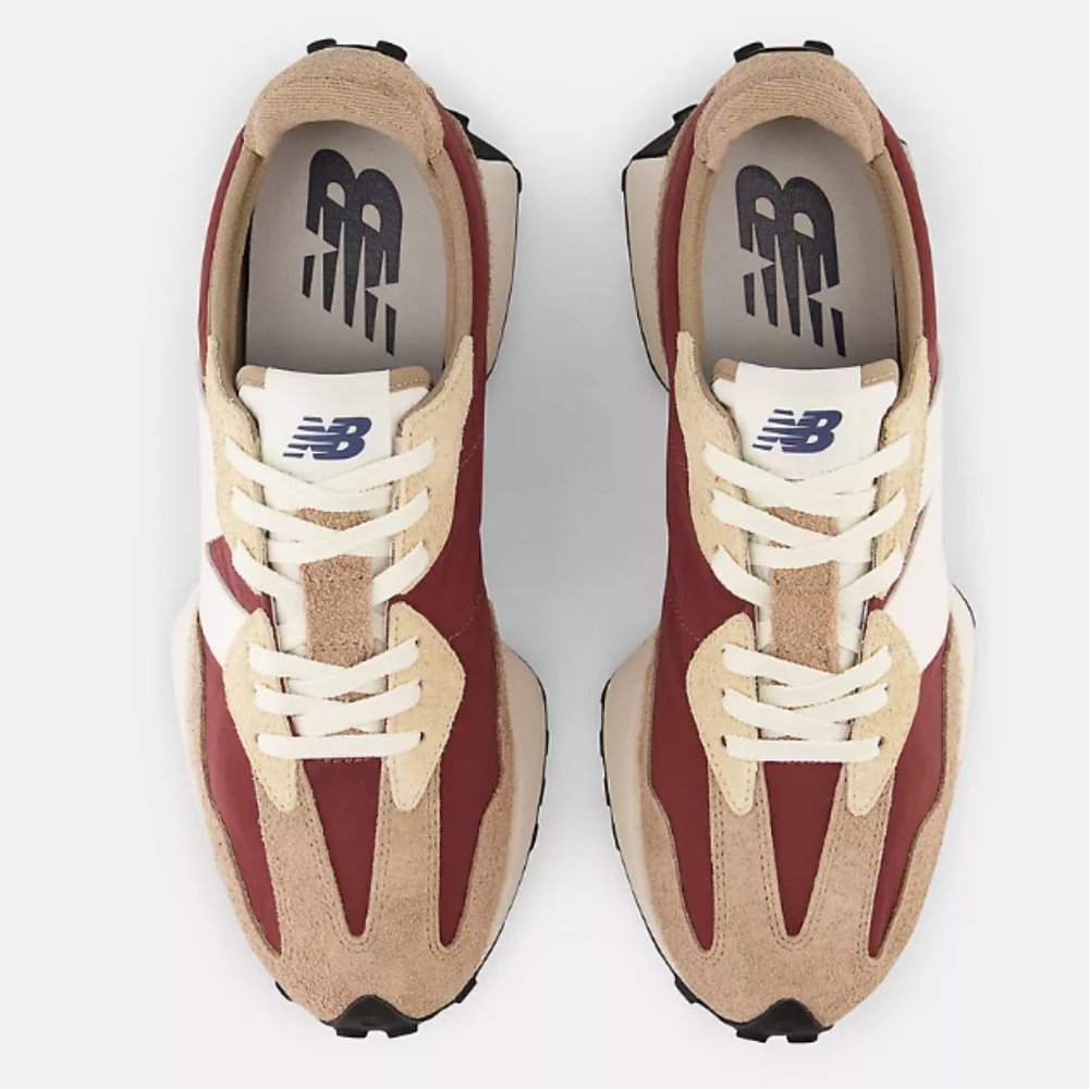 New Balance 327 Women 12/M10.5 Unisex Casual Sneakers Shoes Driftwood Burgundy - Picture 6 of 13
